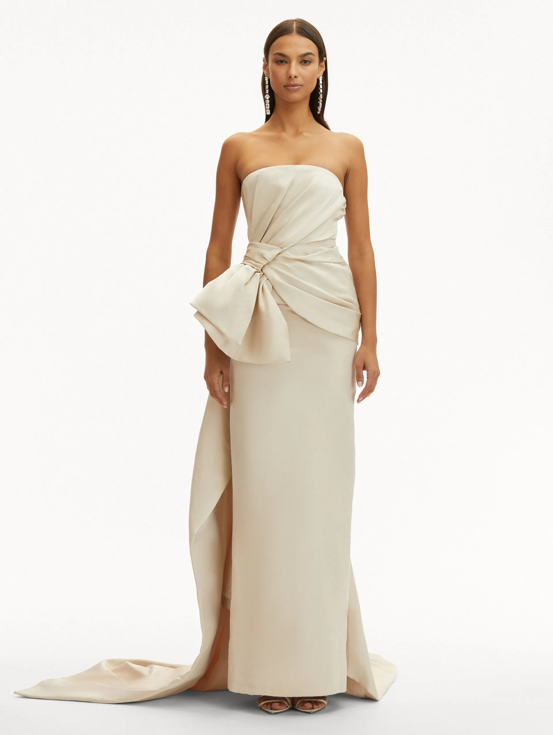 Bow Detail Trumpet Gown